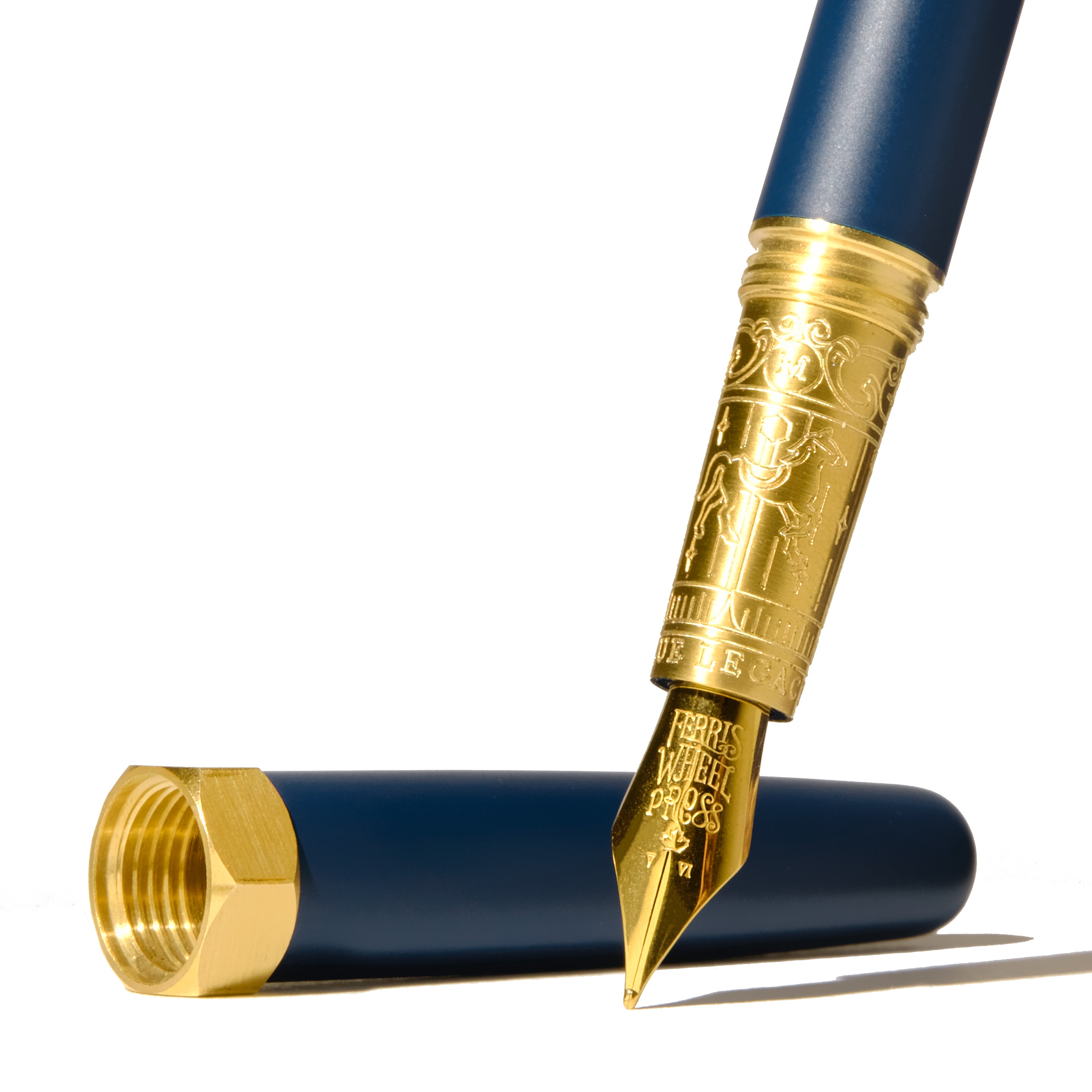 Limited Edition | Blue Legacy Satin Series Brush Fountain Pen - Gold Plated Nib